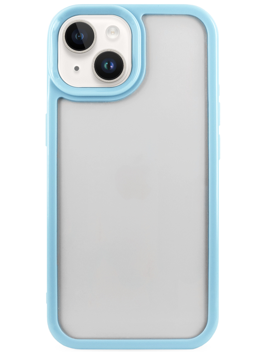 Чехол для IPhone 13/14 Tendy PC+силикон (Голубой)
