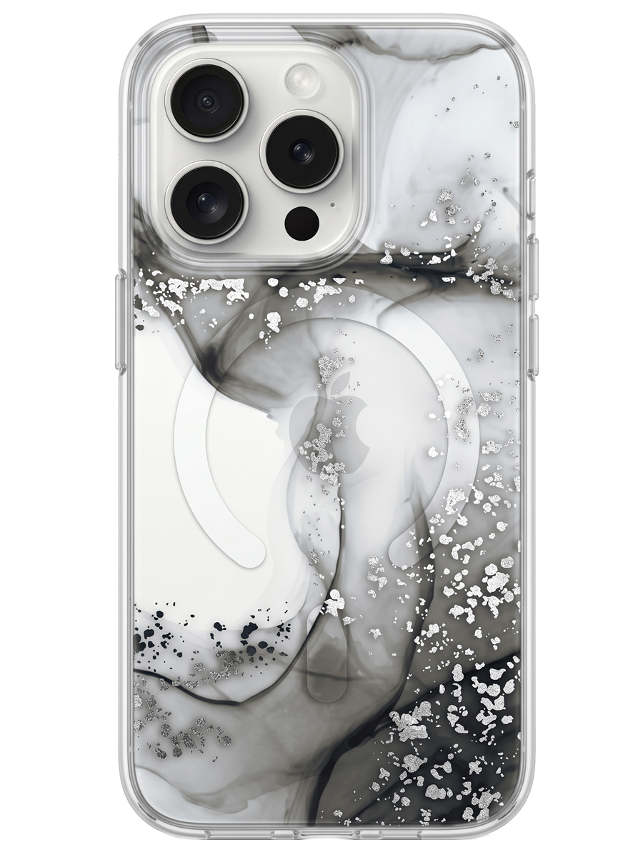 Чехол для iPhone 16 Pro Max Мраморная волна MagSafe