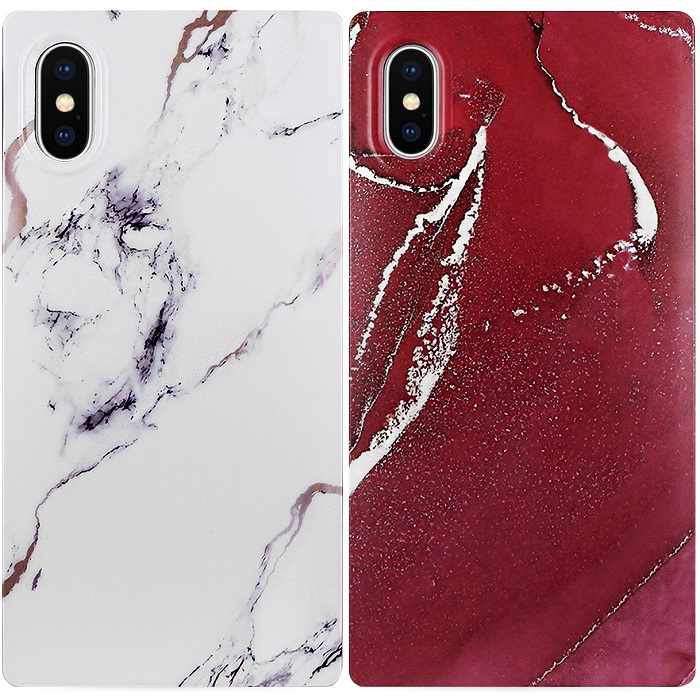 Чехол для iPhone X/XS Marble square силикон