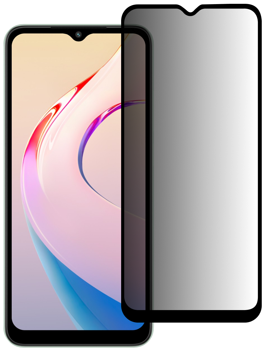 Защитное стекло для Xiaomi Redmi 12C Антишпион 5Д Люкс