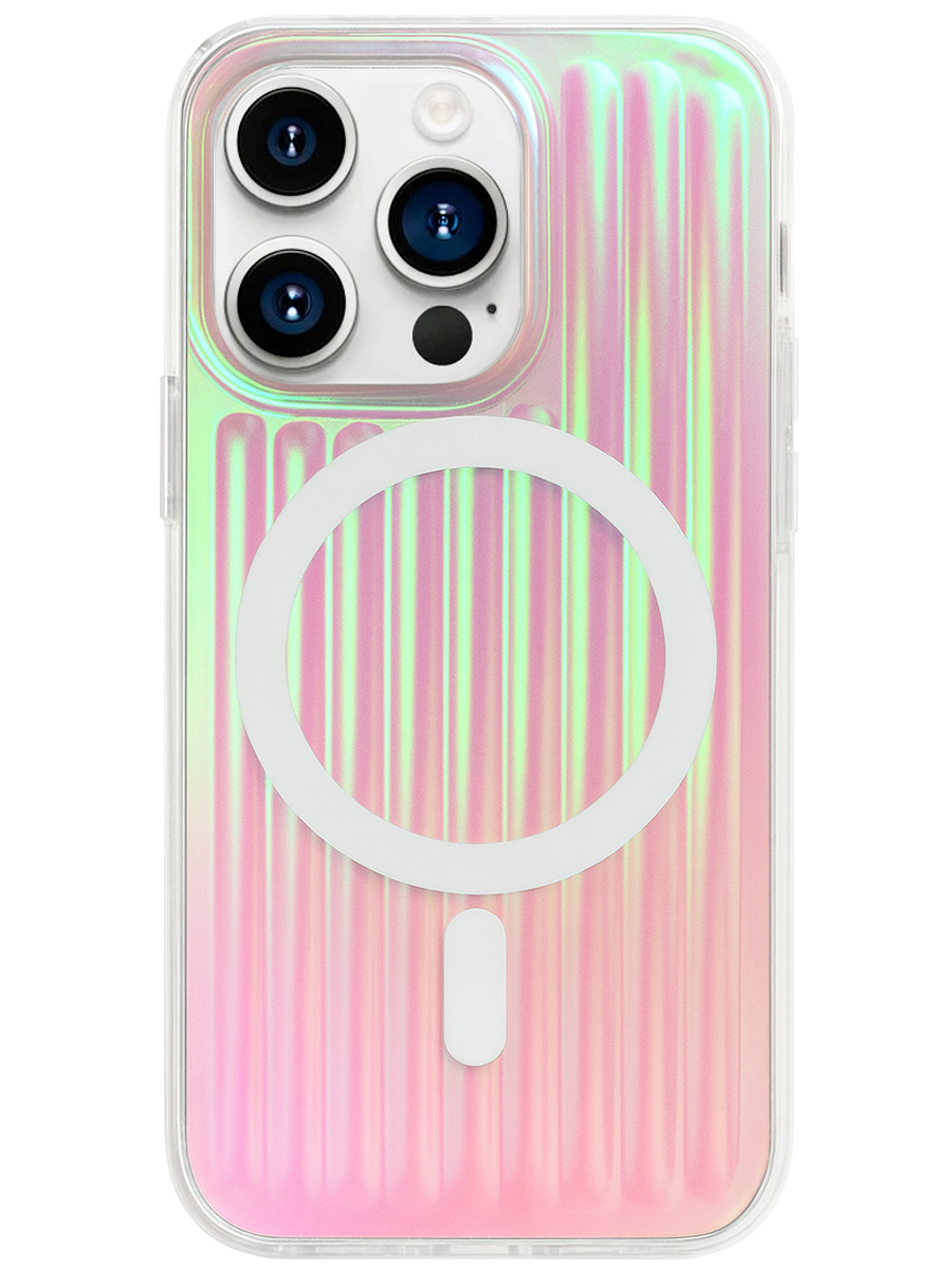 Чехол для iPhone 15 Pro Блеск MagSafe пластик+силикон