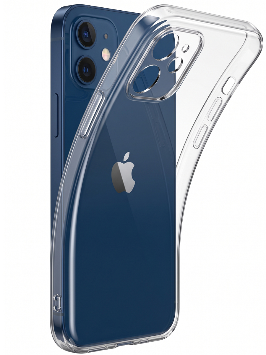 Чехол для iPhone 12 Ультратонкий силикон Люкс с защитой камеры
