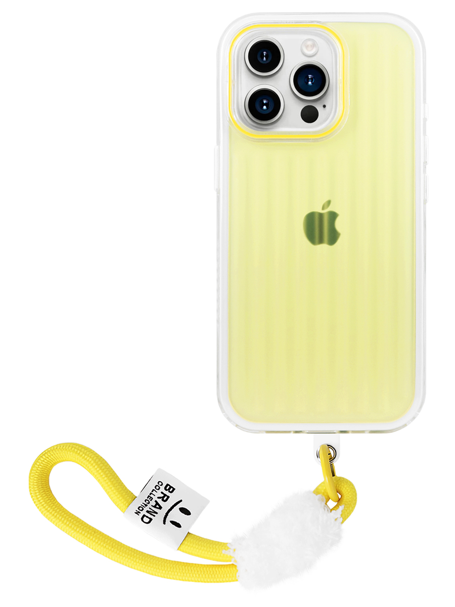 Чехол для iPhone 15 Pro Мульти Вихрь пластик+силикон (Желтый)