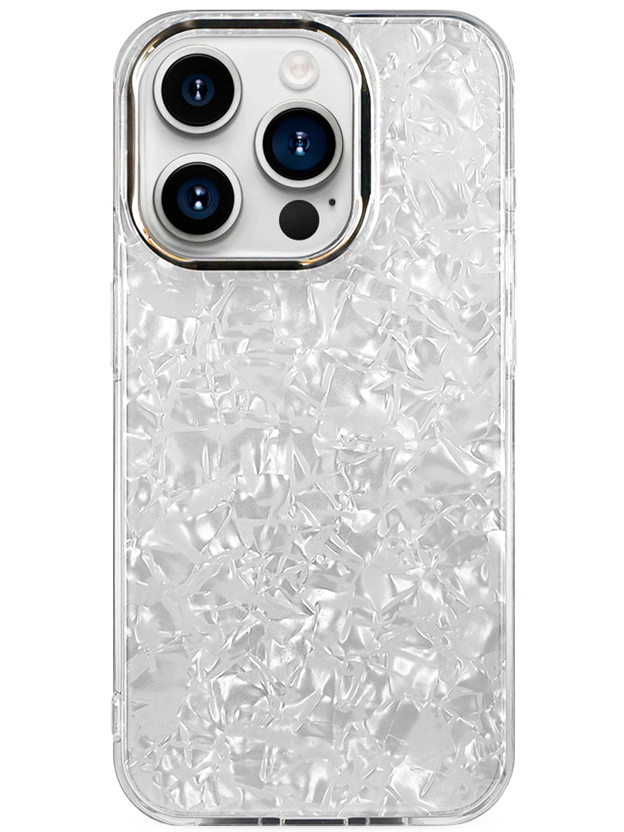 Чехол для iPhone 15 Pro Max Жемчужный лёд пластик+силикон