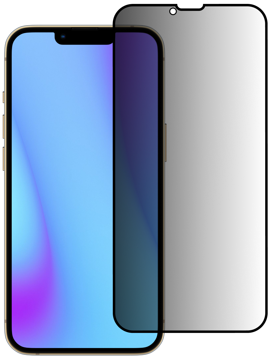 Защитное стекло для iPhone 13 / 13 Pro / 14 Антишпион 5D Premium