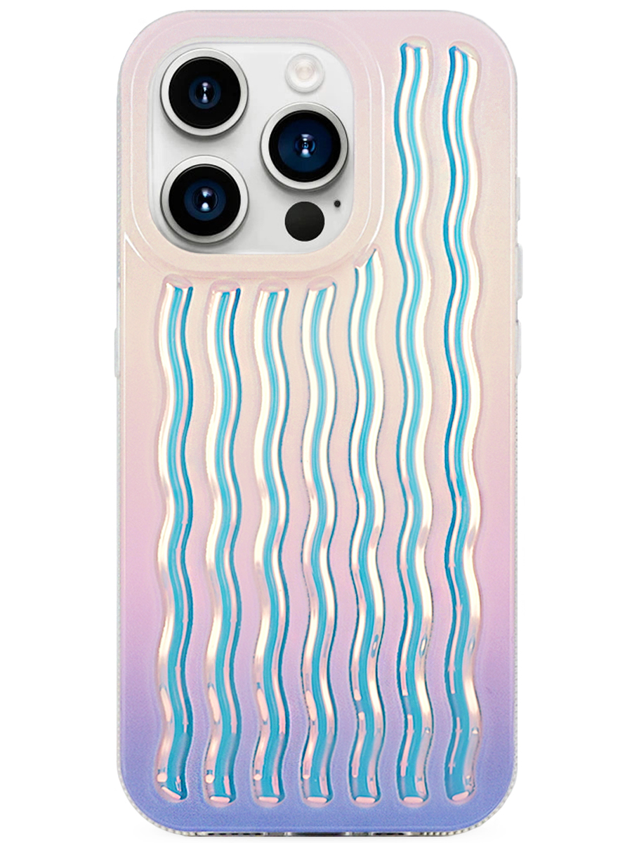 Чехол для iPhone 14 Pro Max Морские волны пластик+силикон