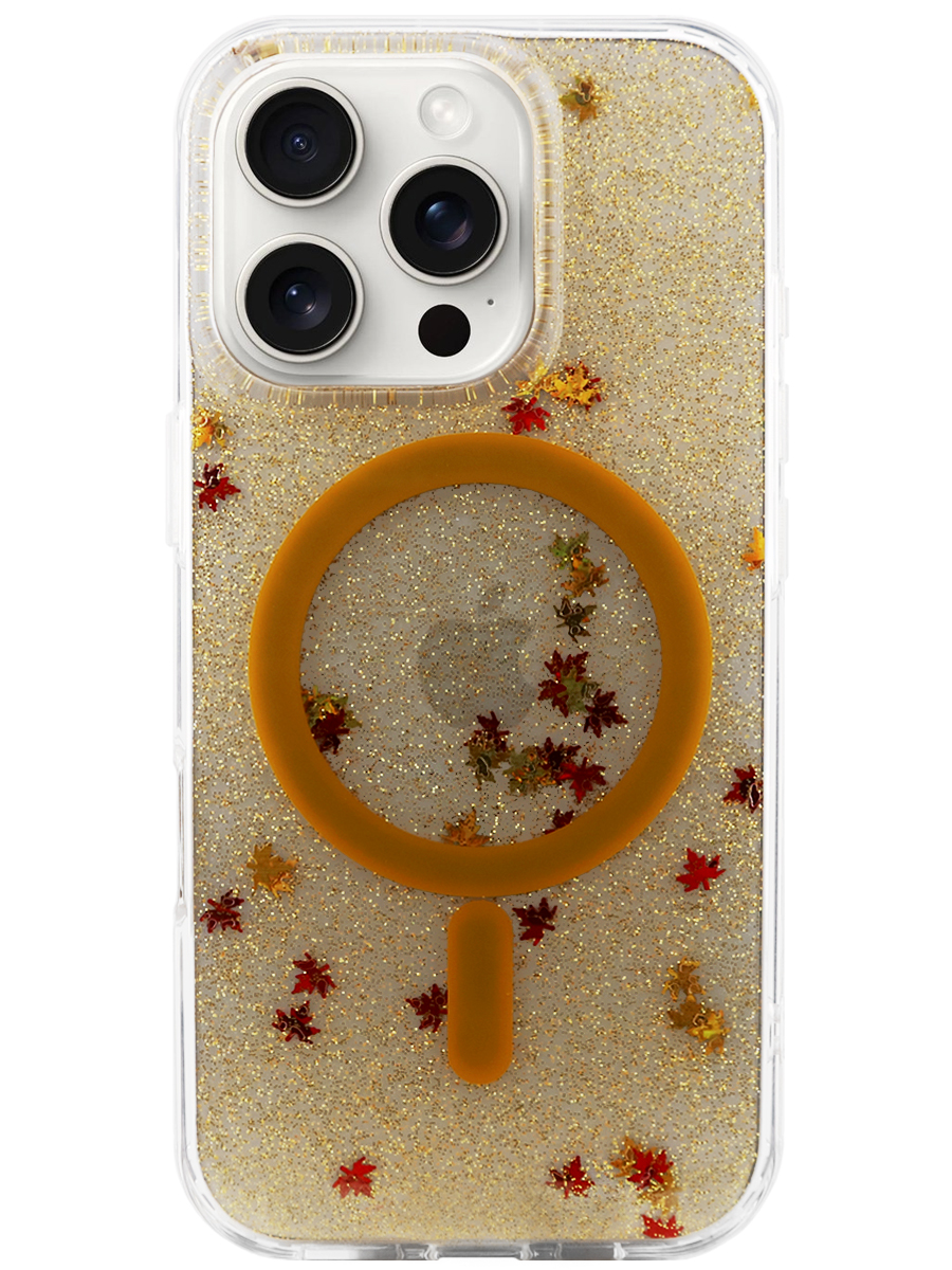 Чехол для iPhone 16 Pro Осенний MagSafe силикон+гель