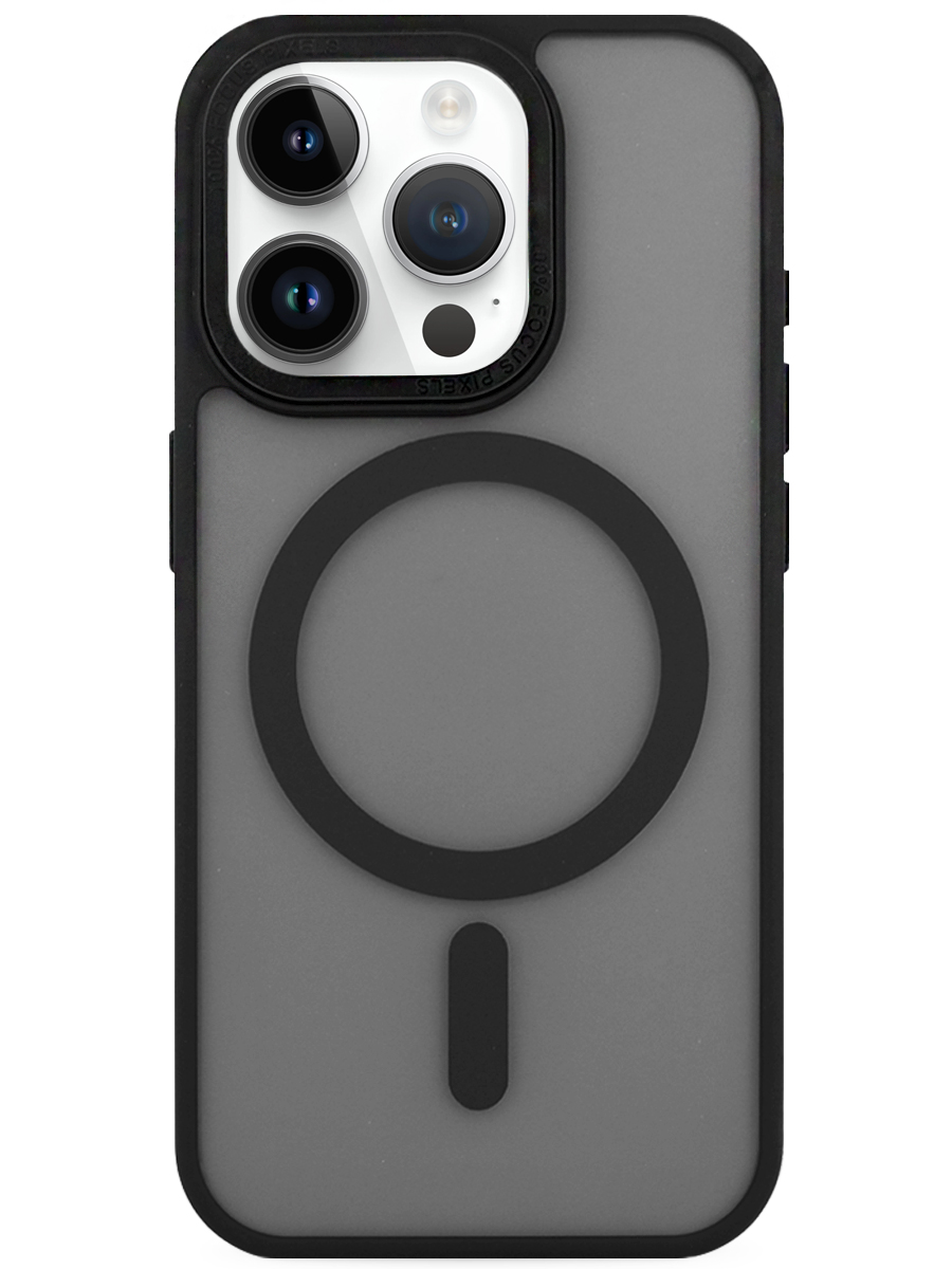 Чехол для iPhone 14 Pro Матовый Хромированный MagSafe пластик+силикон