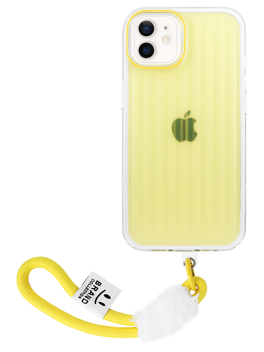 Чехол для iPhone 12 Мульти Вихрь пластик+силикон (Желтый)