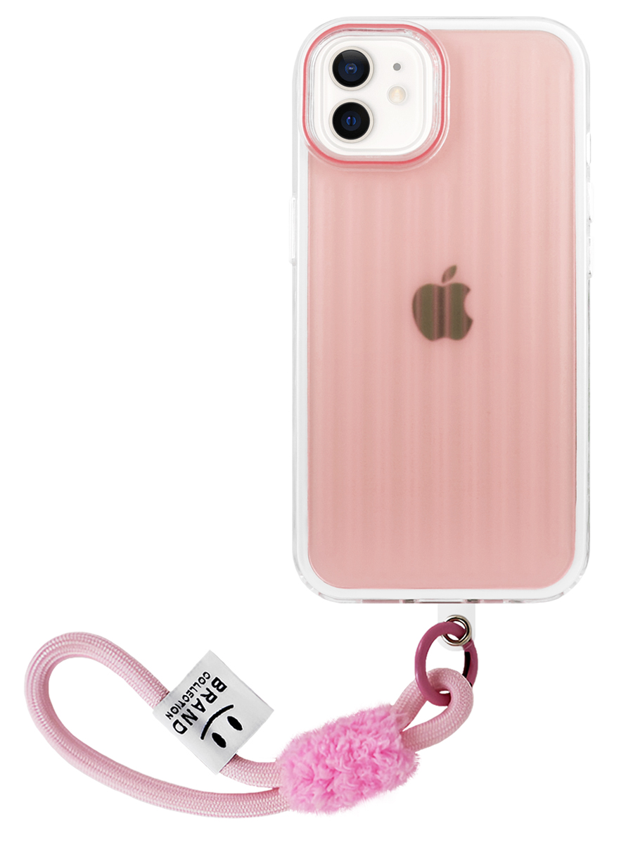 Чехол для iPhone 12 Мульти Вихрь пластик+силикон (Персиковый)