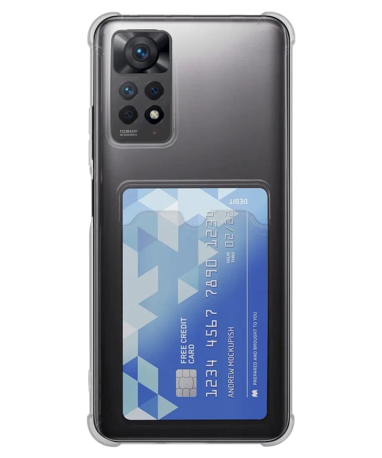 Чехол для Xiaomi Redmi 9C с карманом для карт силикон