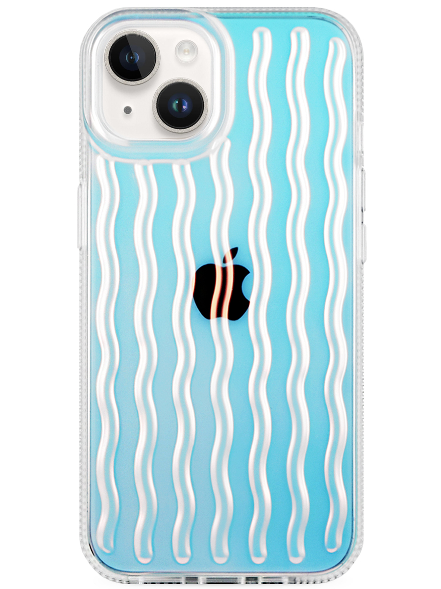 Чехол для iPhone 14 Морские волны пластик+силикон