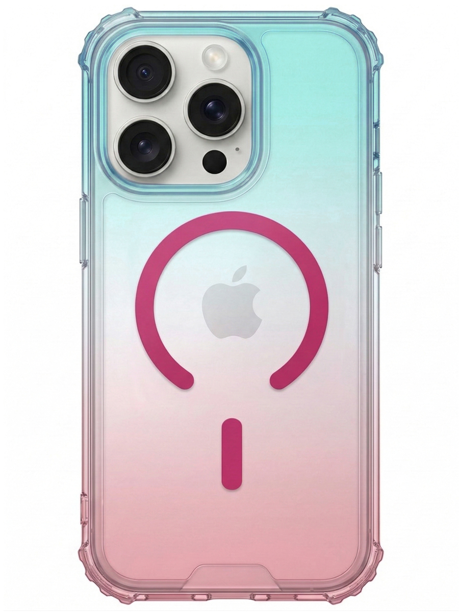 Чехол для iPhone 16 Pro Градиент MagSafe силикон