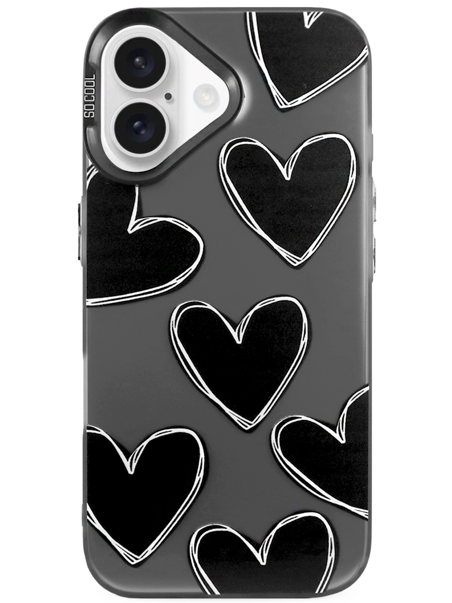 Чехол для IPhone 16 Plus So Cool Hearts PC+силикон