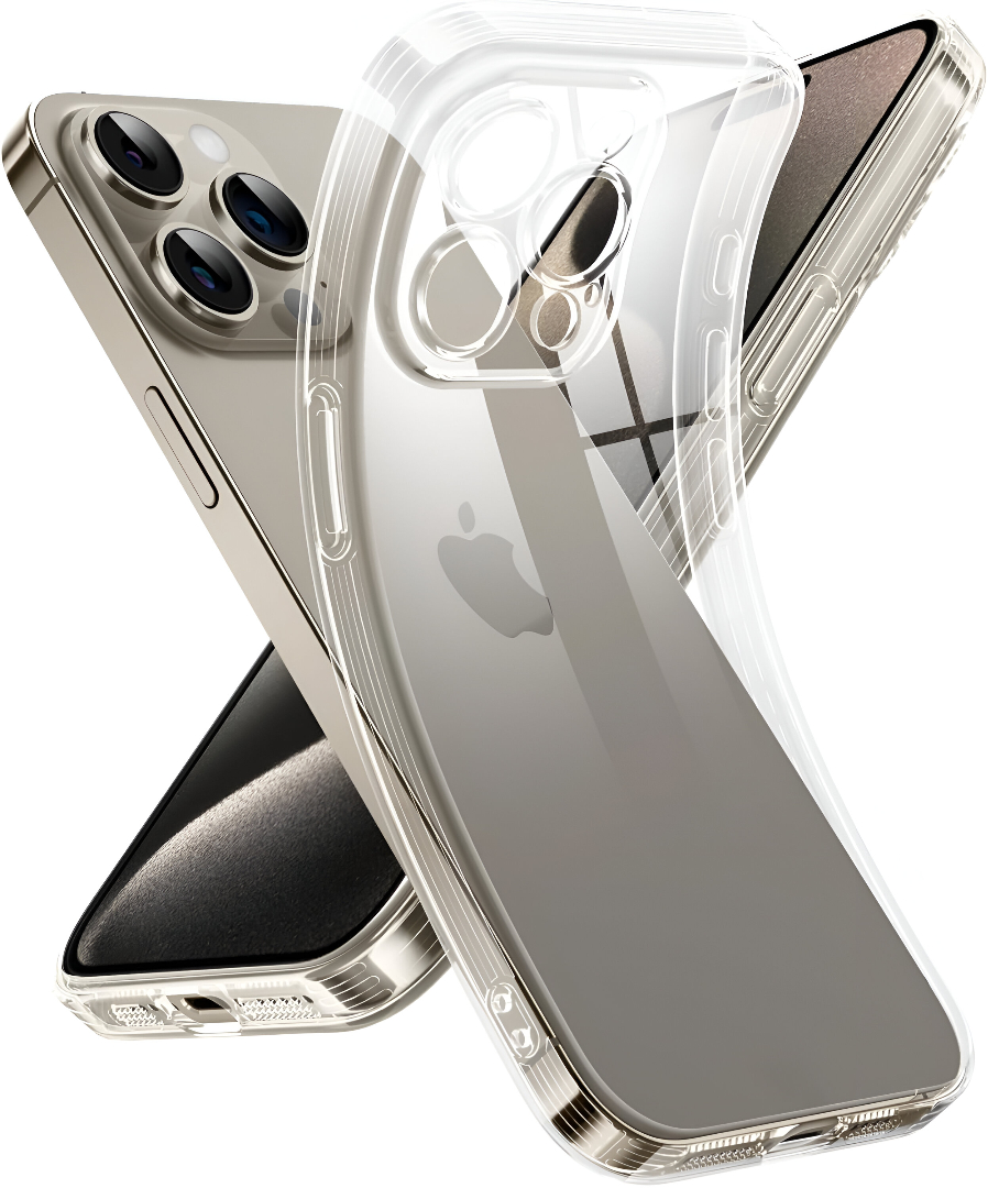 Чехол для iPhone 15 Pro Max Ультратонкий силикон Premium с защитой камеры