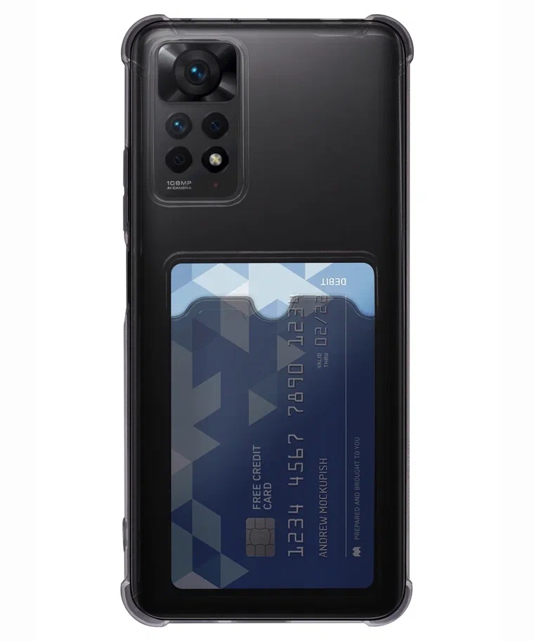 Чехол для Xiaomi Redmi 9C с карманом для карт силикон