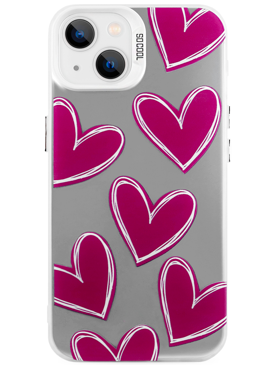 Чехол для IPhone 13 So Cool Hearts PC+силикон