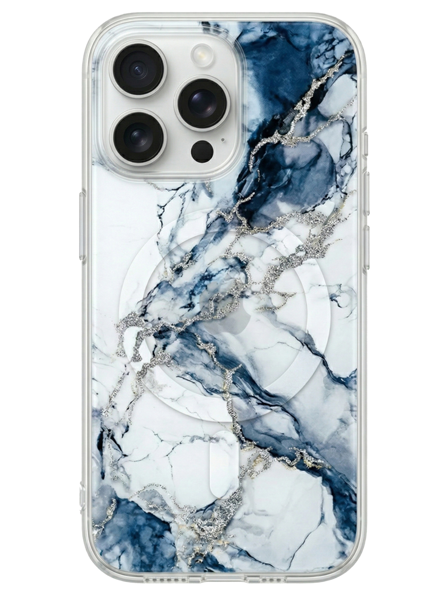 Чехол для iPhone 16 Pro Малахит силикон