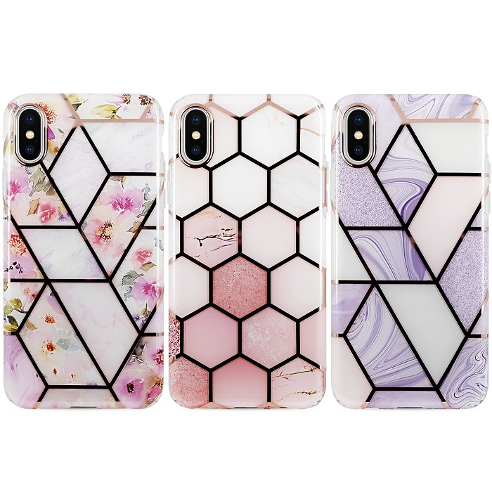Чехол для iPhone X/XS Marble comb силикон
