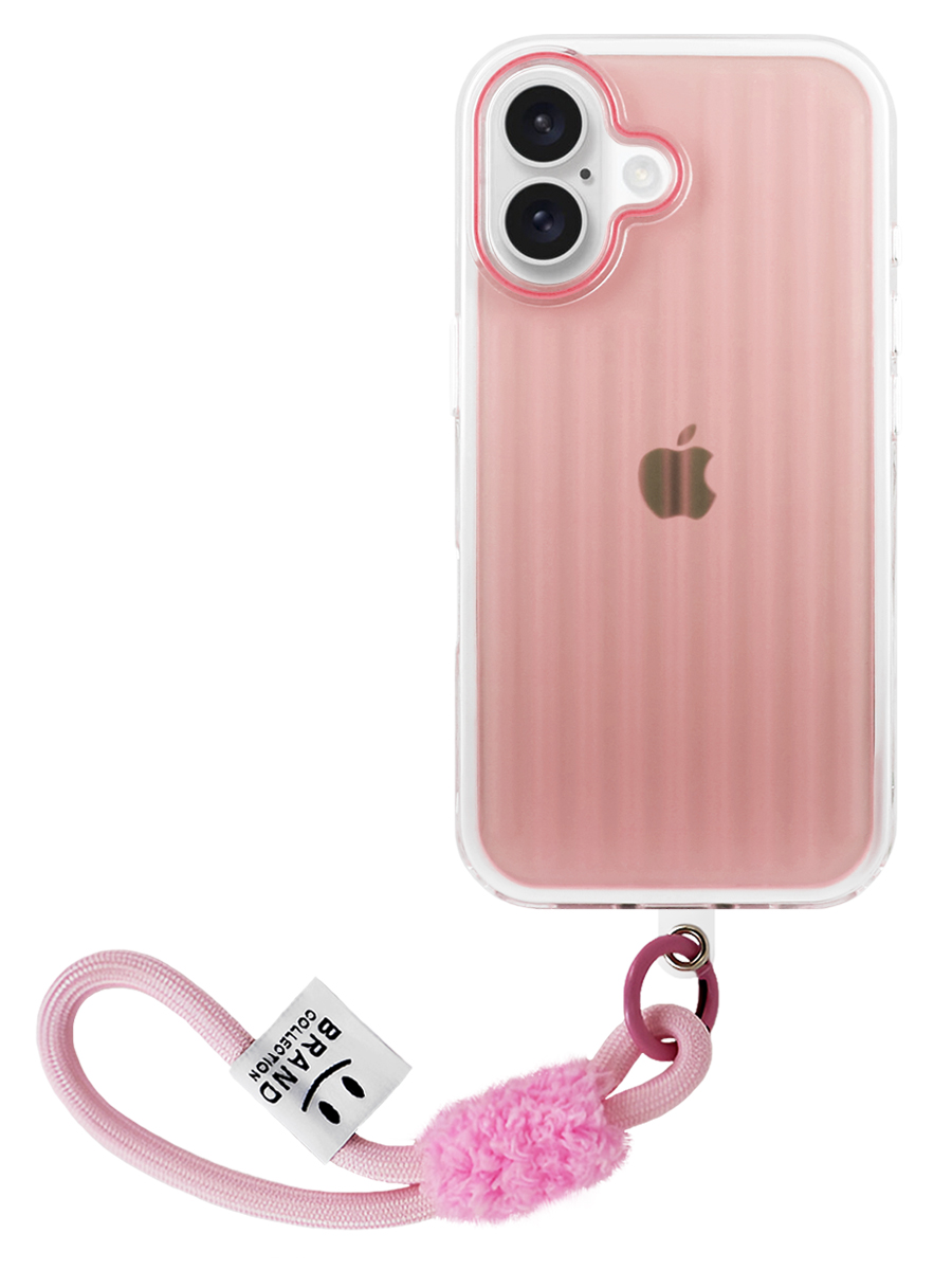 Чехол для iPhone 16 Мульти Вихрь пластик+силикон (Персиковый)