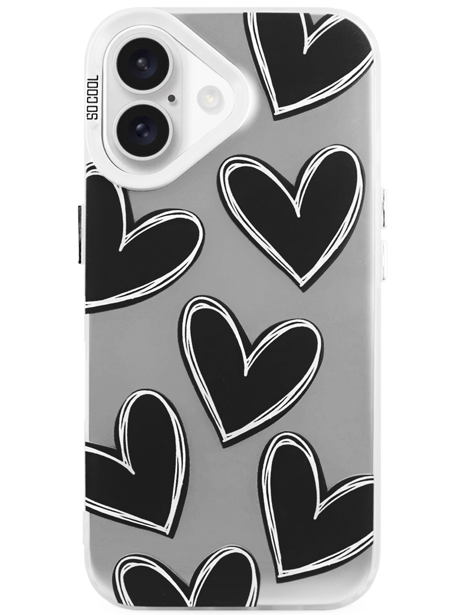Чехол для IPhone 16 Plus So Cool Hearts PC+силикон