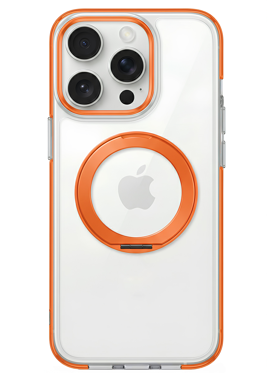 Чехол для iPhone 15 Pro Цветные кольца MagSafe силикон