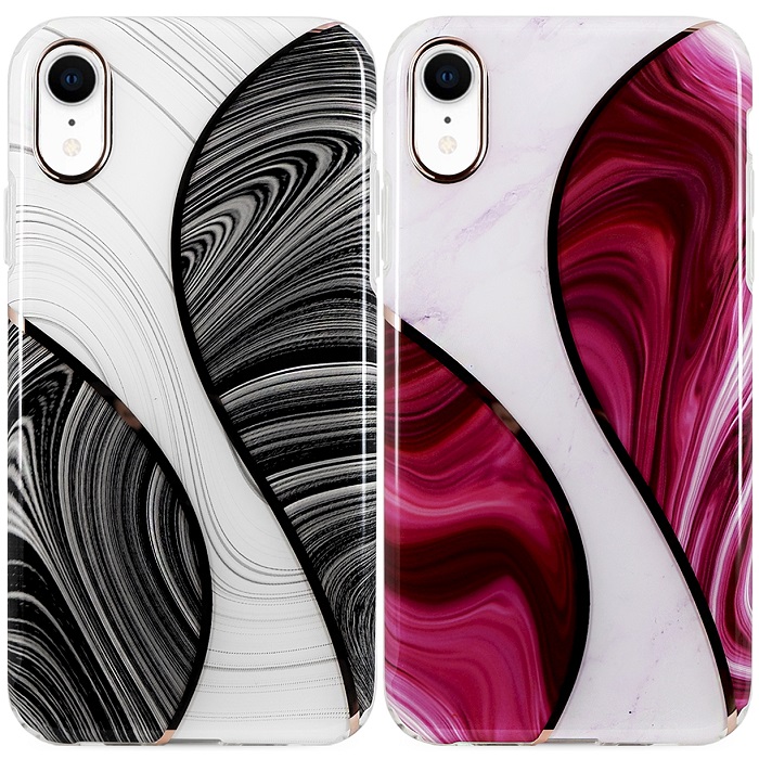 Чехол для iPhone XR Marble wave силикон