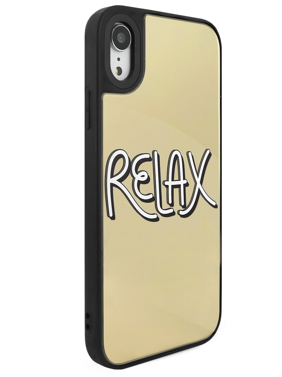 Чехол для iPhone XR Золотое зеркальное стекло